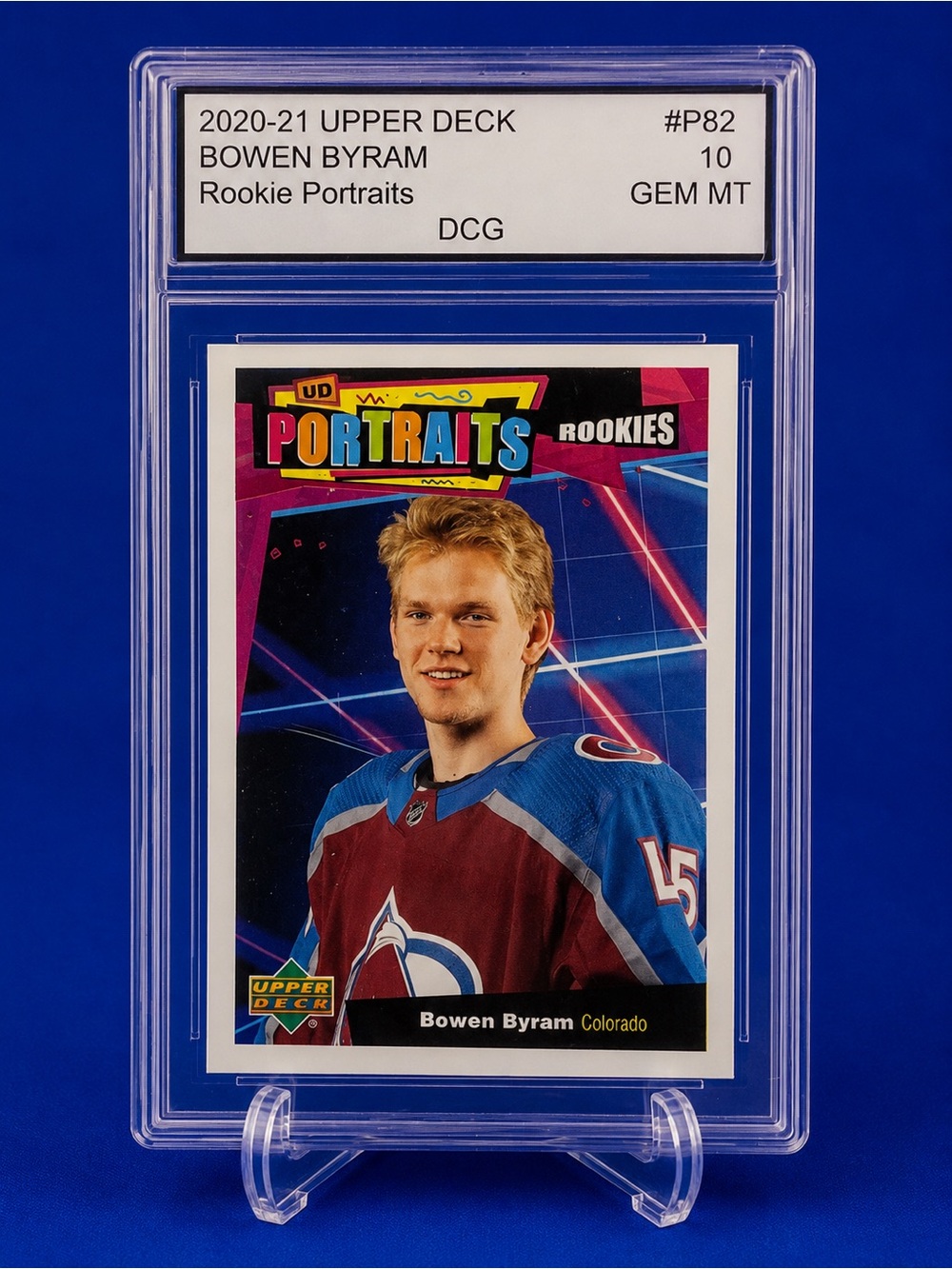 Upper Deck Portraits Rookie Trading Card - Bowen Byram - Colorado Avalanche